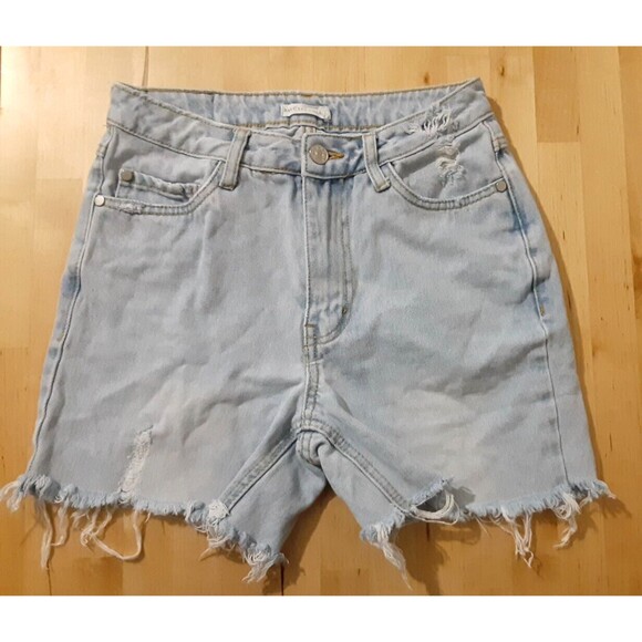Avec Les Filles Distress Denim Short in Blue Size 26 - Picture 1 of 9